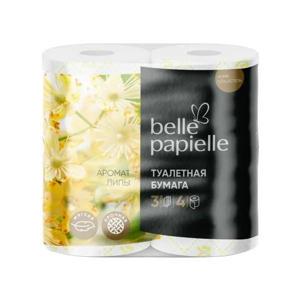 Туалетная бумага Belle Papielle Липа 3 слоя 4 рулона