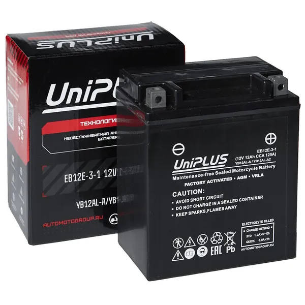Аккумулятор Leoch UniPLUS EB12E-3-1 (12В 12Ач 125А 134х80х160мм) обр.пол.