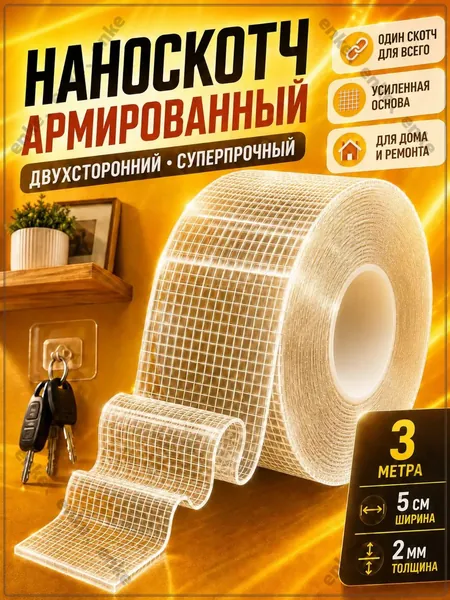 Клейкая лента 50 мм 3 м, 1 шт