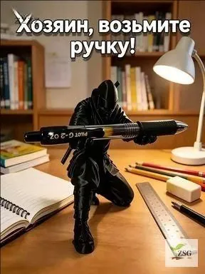 Подставка для ручек, украшение для стола и декоративный элемент в стиле ниндзя-воина. Вмещает шариковые ручки, перьевые ручки, карандаши и различные канцелярские принадлежности. Идеальный подарок