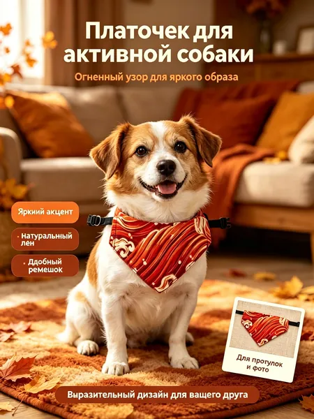 Льняное полотенце для домашних животных со слюной, регулируемое по длине 25-36 см, с 6 видами привлекательных принтов, подходит для домашних животных маленького и среднего размера.