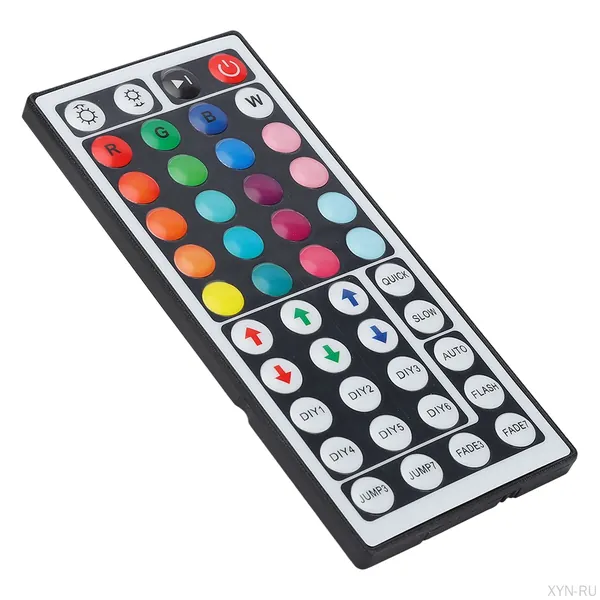 Управляющий пульт ИК для светодиодных лент RGB 5050 2835 с 44 клавишами, RGB контроллер, DC5-24V, 3 канала, 2A x 3, ИК-управление, кнопочная батарейка CR2025 (не включена), женский разъем DC
