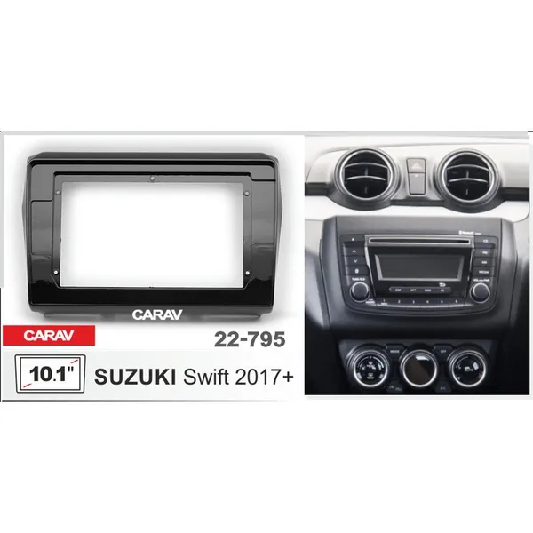 Переходная рамка 10.1" Android для SUZUKI Swift 2017+ (глянцевый черный) CARAV 22-795