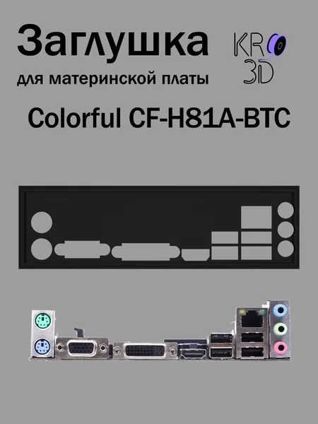 Заглушка для материнской платы Colorful CF-H81A-BTC черная