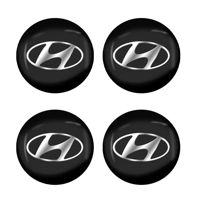 4 шт. пылезащитных наклеек на центральные колпаки колес для Hyundai i10, Elantra, Getz, Sonata XG, Terracan, Tucson, Coupe, Trajet, Matrix