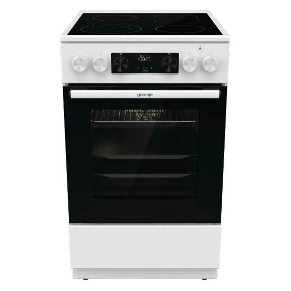 Плита электрическая Gorenje GECS5C70WA, 50 см, 4 конфорки, 70 л, стеклокерамика, конвекция, белый