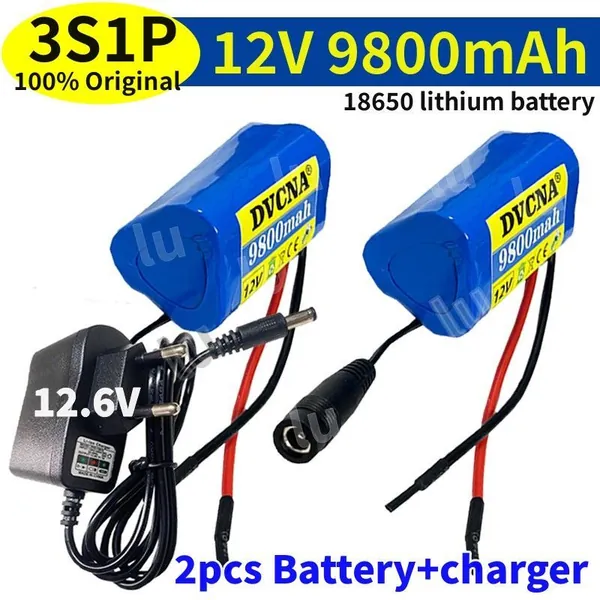 Новый аккумулятор 12V 18650 9800mah 3S1P литий - ионный зарядный аккумулятор с литиевой батареей BMS + 12,6V зарядное устройство