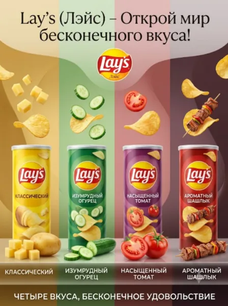 Компактная банка хрустящих чипсов Lay's классический картофельный вкус, герметичная упаковка защищает от поломки, удобный перекус на работу, учёбу и в дорогу