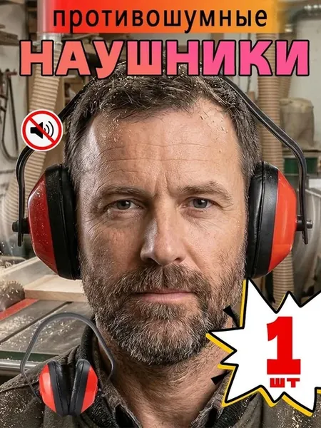 Противошумные строительные наушники, 1 шт