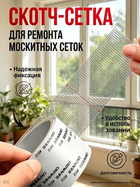 Скотч для ремонта антимоскитной сетки, клейкая лента для ремонта москитной сетки, ремкомплект