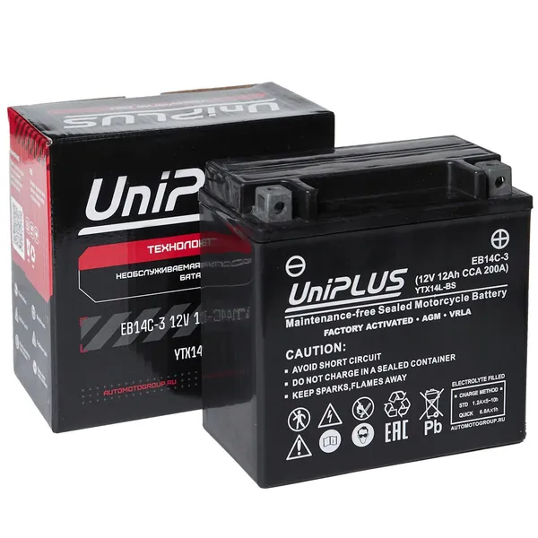 Аккумулятор Leoch UniPLUS EB14C-3 (12В 12Ач 200А 150х87х145мм) обр.пол.