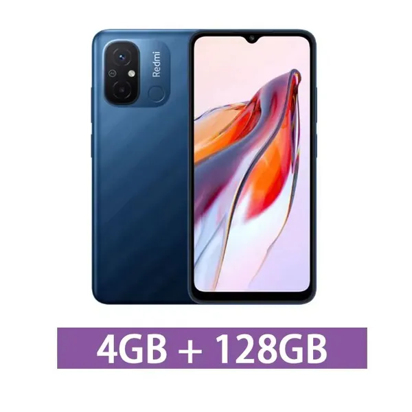 Redmi Смартфон Глобальная версия Redmi 12C смартфон 5000mAh высокопроизводительный аккумулятор Helio G85 Octa Core 50MP 6.71 "4G мобильный телефон Global 4/128 ГБ, Nano-SIM, синий