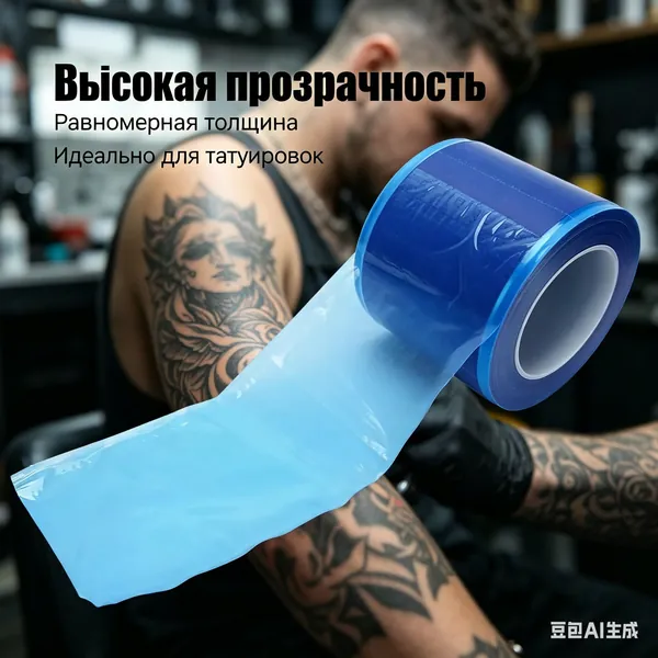 Одноразовая синяя защитная пленка для татуировки, специальная барьерная изоляция для тату-мастеров, простая в использовании, защищает оборудование и поверхность, около 1200 штук
