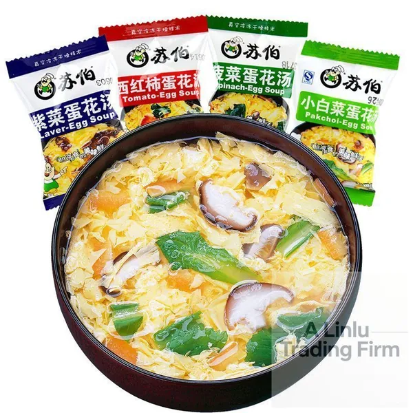 Вкусный и сладкий суп быстрого приготовления из свежих овощей и водорослей с томатами 6 г*6 упаковок, легко заваривается, богат питательными веществами, утоляет жажду, не требует приготовления.