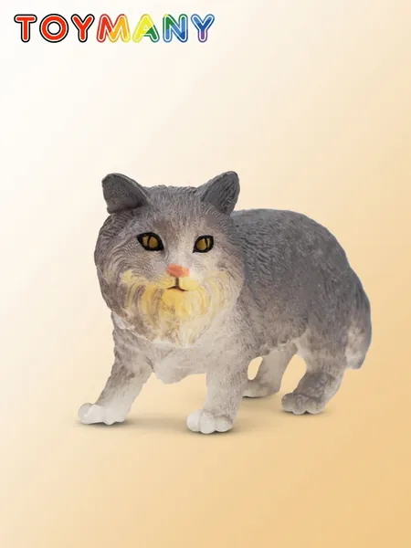 Toymany Фигурка домашнего животного, Серая Норвежская лесная кошка, 2.0 X 6.5 X 3.1 см