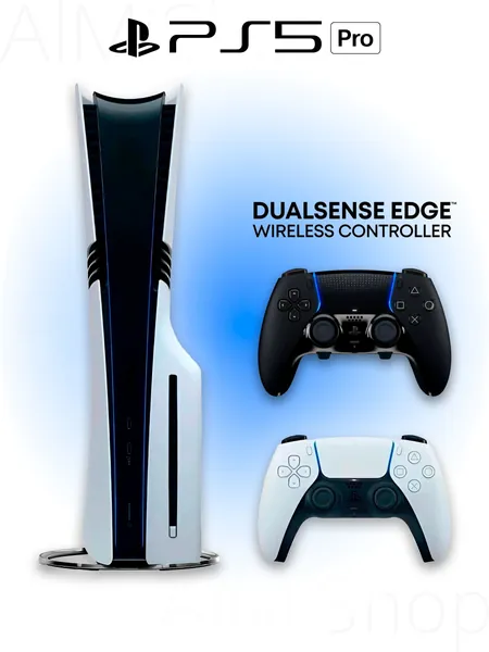 Игровая приставка Sony PlayStation 5 PRO + дисковод + 2 геймпад Dualsense EDGE (черный, Black)