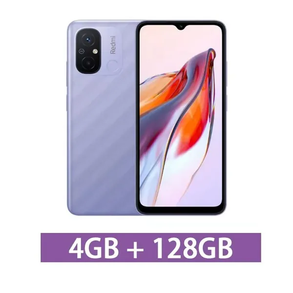 Redmi Смартфон Глобальная версия Redmi 12C смартфон 5000mAh высокопроизводительный аккумулятор Helio G85 Octa Core 50MP 6.71 "4G мобильный телефон Global 4/128 ГБ, Nano-SIM, фиолетовый