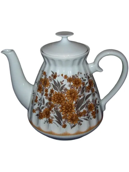 Винтаж СССР. ЛФЗ 1970 - 1986гг. (Ленинградский Фарфоровый Завод). Коллекционный Доливочный / Заварочный чайник - ЦВЕТЫ.