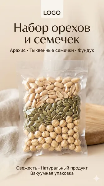 Nut Power Mix арахис, фундук, тыквенные семечки 300г