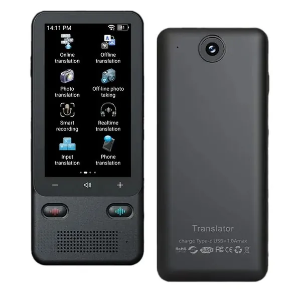 4" Электронная книга T18PRO — это портативный переводчик, подходящий для международных поездок и обучения за границей. Он обеспечивает перевод разговоров в режиме реального времени и поддерживает перевод в автономном режиме., черный