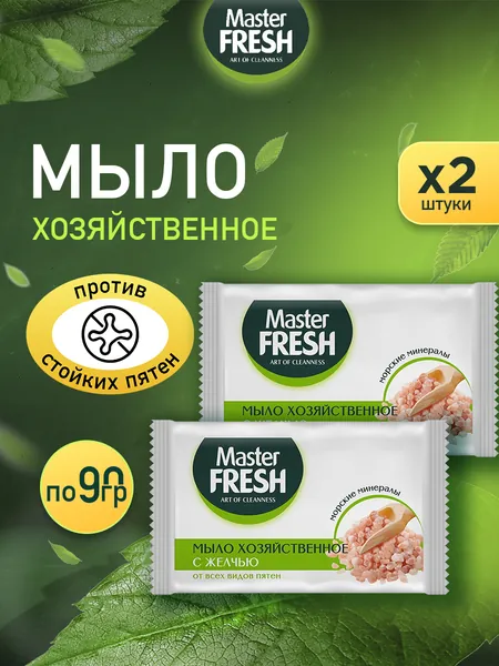 Master Fresh Хозяйственное мыло с желчью от всех видов пятен 90г*2шт