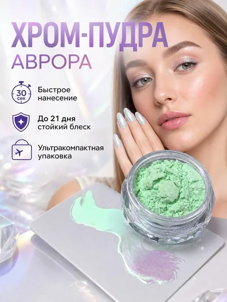 Зеркальная пудра для нейл-арта