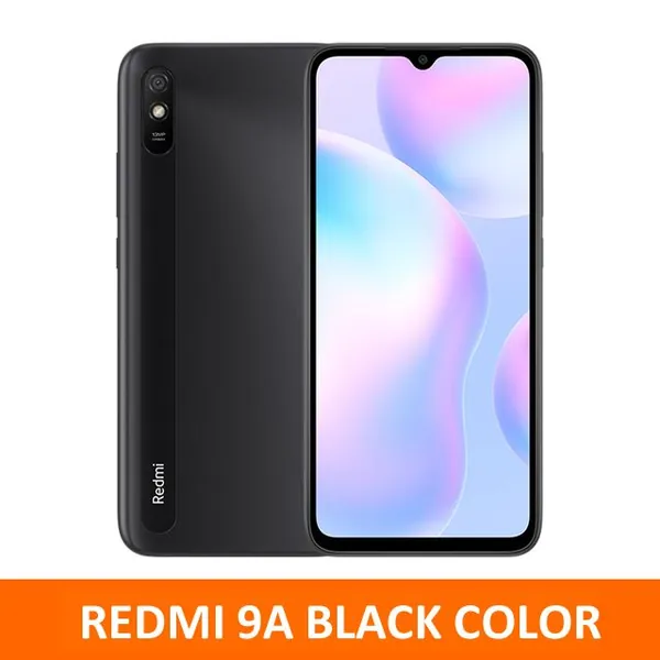 Xiaomi Смартфон Оригинальный смартфон Redmi 9A глобальная версия 4гб 64гб мобильный телефон 5000mAh 6,53 дюйма MTK Helio G25 Octa Core 13МП смартфон Global 4/64 ГБ, Nano-SIM, черный