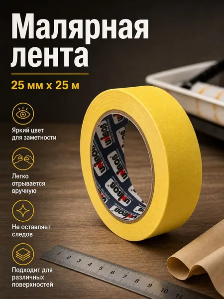 Профессиональная малярная лента 25мм х 25м
