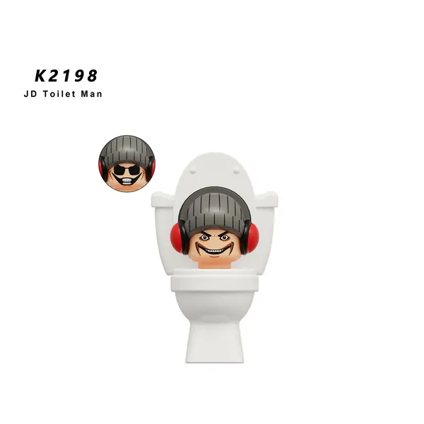 фигурок Конструктор(совместимы с лего)/скибиди туалет(Skibidi Toilet) /6.8см-пакет/ K2198 JD Туалет для мужчин(JD Toilet Man)