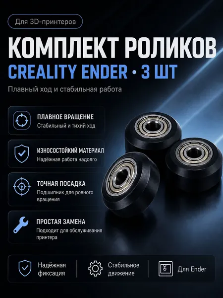 Комплект роликов колес Creality Ender (3шт)
