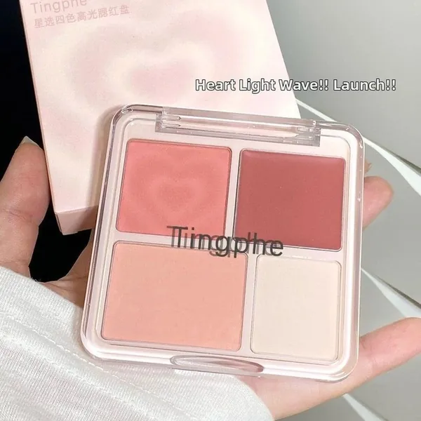 4-х Цветный Румянец-Хайлайтер ДЛЯ ПАЛИТРЫ Mate Rosy Peach Makeup Face