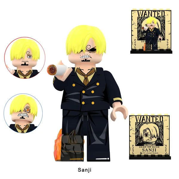 фигурок Конструктор минифигурки (совместимы с лего), ONE PIECE 4.5см-пакет/Sanji+Background board-Y28