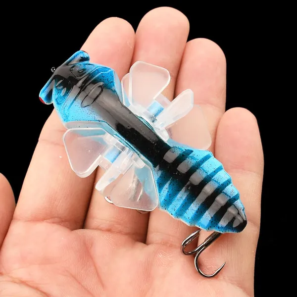 Bionic cicada hard fish bait-наживка с тремя крючками и вращающимся пропеллером для ловли в пресной и морской воде-7,5 см/ 14 г-реалистичный дизайн для повышения охотничьих способностей