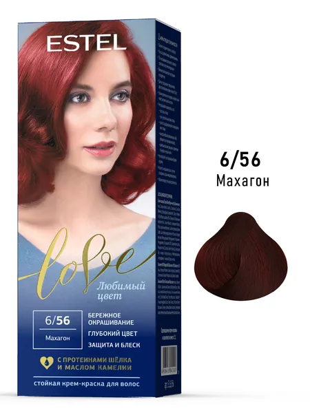 ESTEL Краска для окрашивания волос LOVE 6.56 махагон 50+50+15 мл