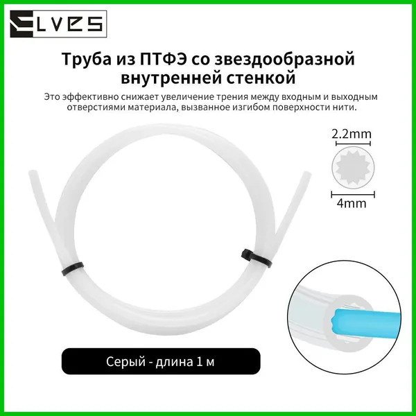 Универсальная звёздчатая труба подачи для 3D принтера 1.75мм PTFE стабильная подача все модели