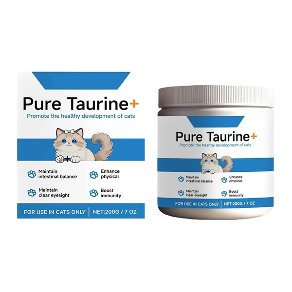 Ветаптека для кошек: порошок таурин Pure Taurine+ для ЖКТ, глаз и иммунитета, 200 г