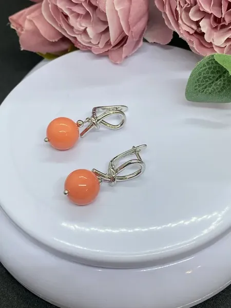 Серьги бижутерия длинные висячие с жемчугом Майорка