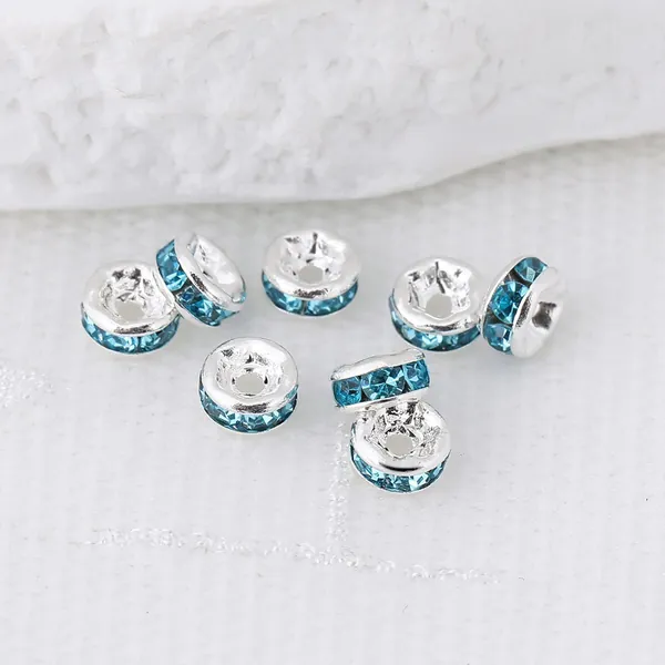 6mm/Разделитель со стразами 50 шт. рондель спейсер с хрусталем / аксессуары для браслетов своими руками