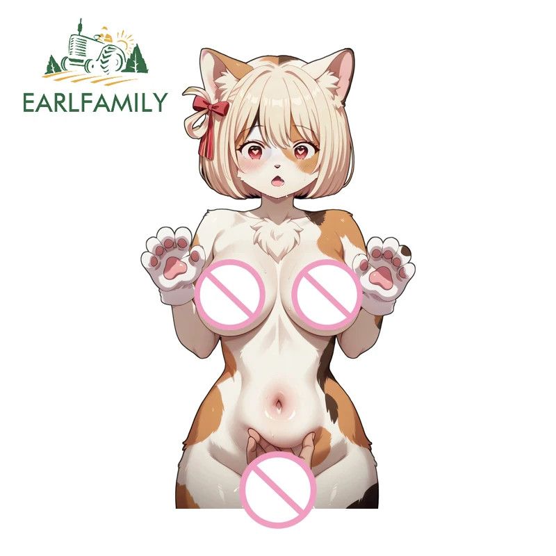 EARLFAMILY 5.1" Nishikigi Chisato Furry Наклейки на автомобиль аниме с обнаженной грудью