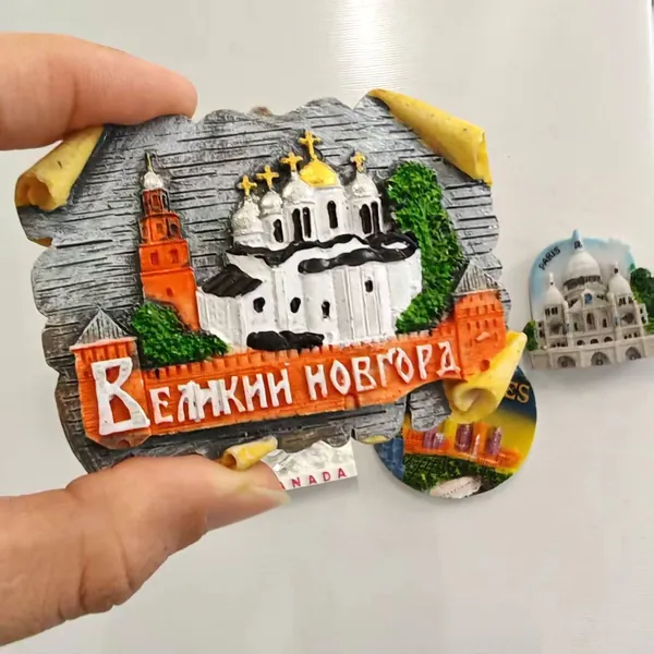 3D-декоративные наклейки для холодильника, кухонные украшения, сувениры от поездок в Россию, Лос-Анджелес (США), Таиланд, Словакию, Париж, Канаду, сувениры с изображением оленей