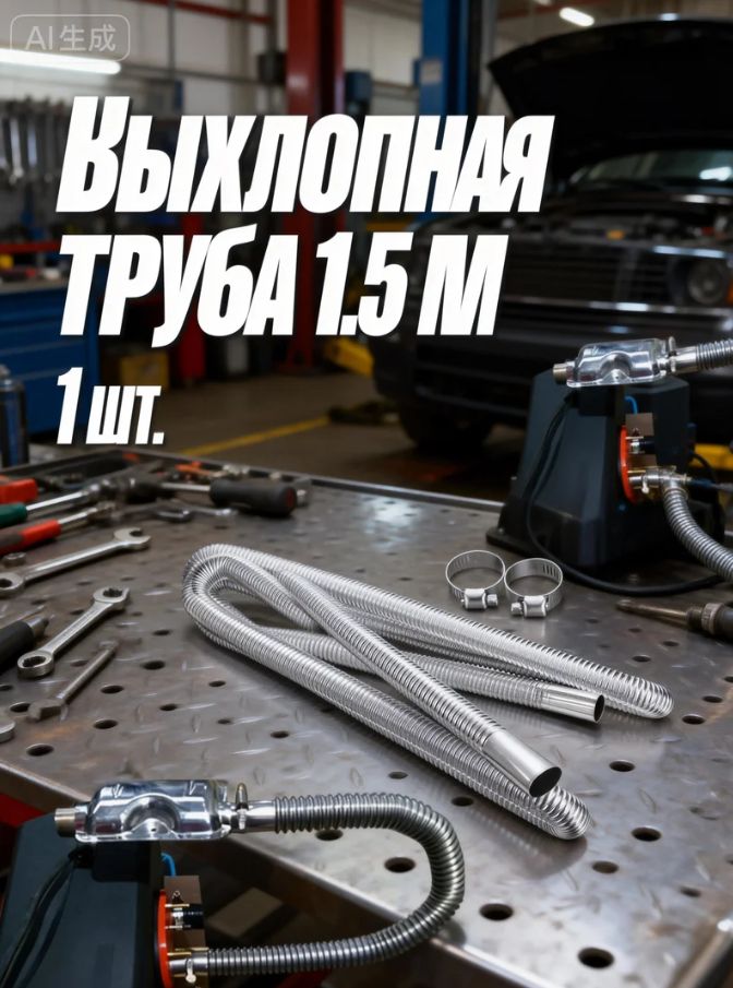 Труба выхлопная, диаметр 24 мм, длина 1500 мм арт.1456