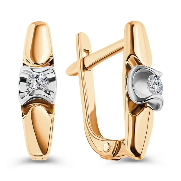 Серьги женские с бриллиантами из красного золота 585 пробы 585GOLD
