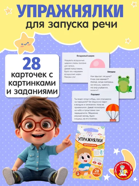 Игра обучающая "Запуск речи. Упражнялки" (28 карточек)