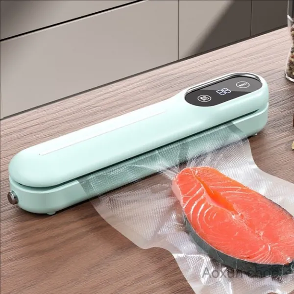 Вакуумный упаковщик для продуктов SS-6001, бытовой компактный запайщик, салатовый цвет, для домашнего консервирования и хранения, вакуумная упаковка пищевых продуктов, американский стандарт вилки