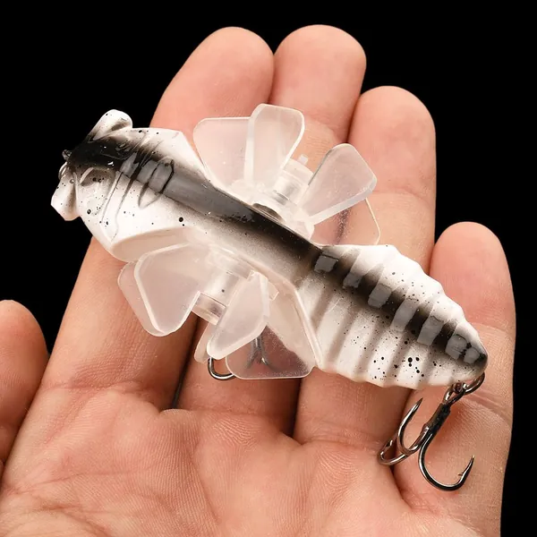 Bionic cicada hard fish bait-наживка с тремя крючками и вращающимся пропеллером для ловли в пресной и морской воде-7,5 см/ 14 г-реалистичный дизайн для повышения охотничьих способностей