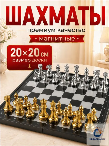 Шахматы магнитные классические, настольная игра для детей и взрослых, поле 20x20 см, лакированные,подарочные,для всей семьи, подростков, парные игры, компактен и удобен в путешествиях, подарочные