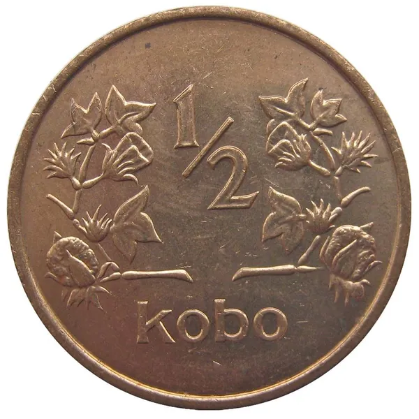 Иностранная монета Нигерии 1/2 кобо 1973 г.