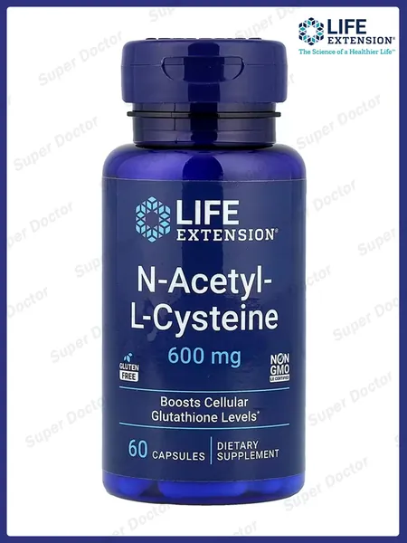 NAC aцетилцистеин N-Acetyl-L-Cysteine 600 мг для регуляции процесса детоксикации 60 капсул