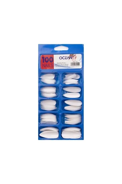 Ocean накладные ногти стилеты в коробке 100 штук, прозрачные формы для наращивания и моделирования. Профессиональный набор для маникюра, идеальная форма и прочность, типсы для дизайна ногтей