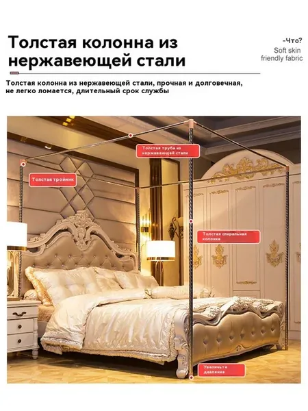 Балдахин Дворцовый Королевский 180x200 см роз бел
